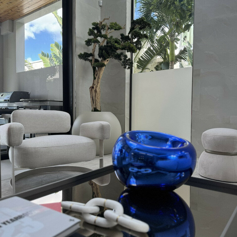 bonsái en un 75 cm satén beige esférico jardinera