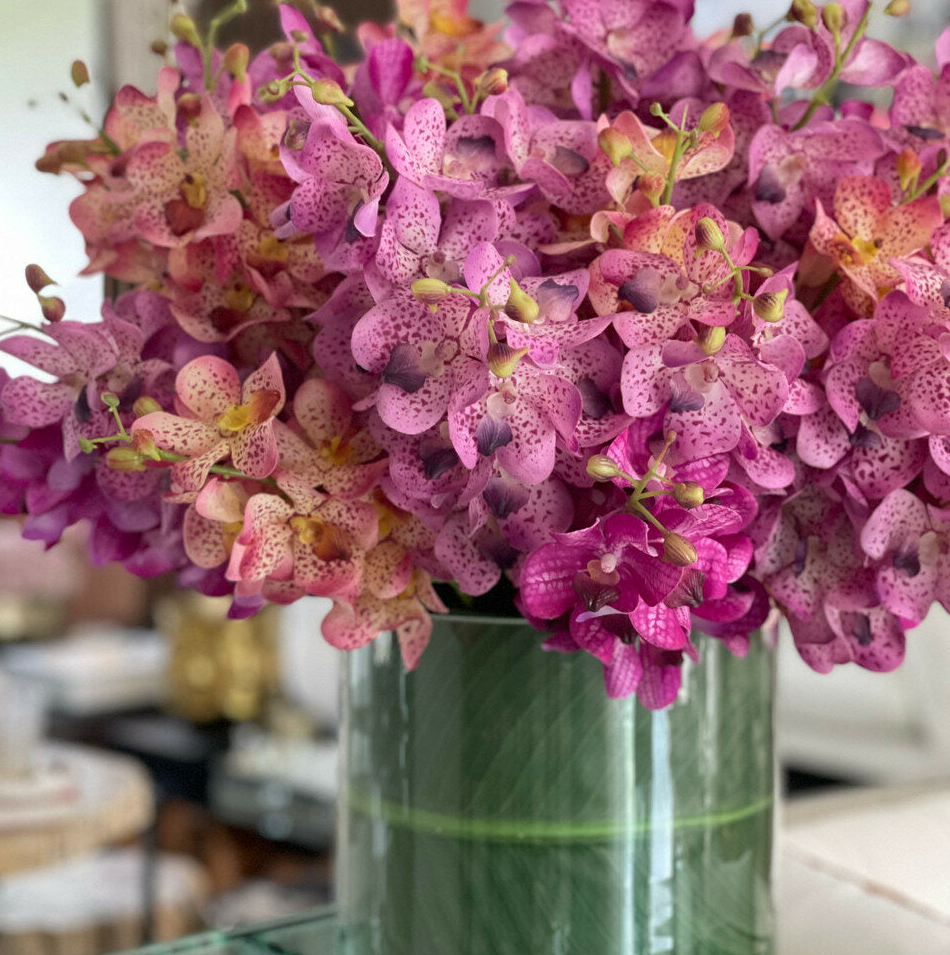 mixto mokara orquídeas en grande rota cilindro