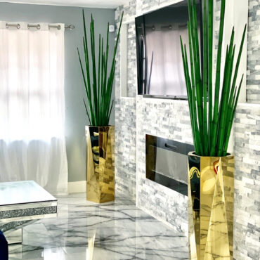 prisma octágono jardinera con serpiente hierba