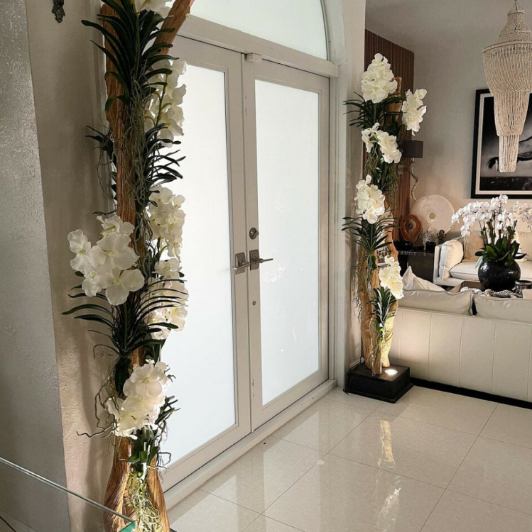 Liana de-pie lámpara con vanda orquídeas