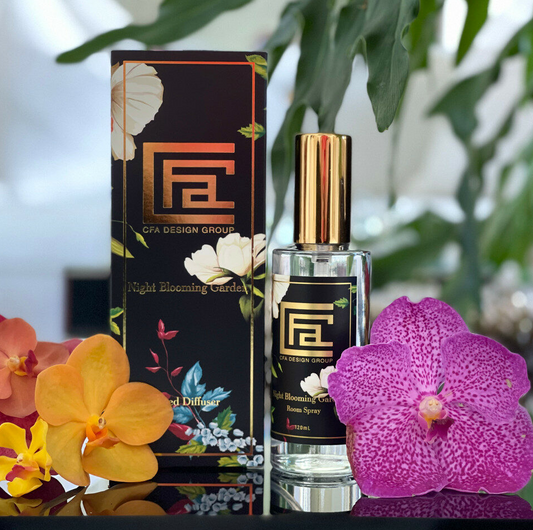 noche floreciente habitación spray y vela