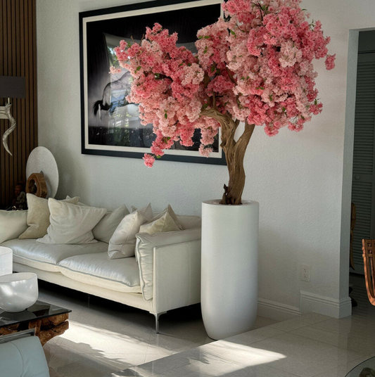 mate blanco st. tropez jarrón con personalizado rosa cerezo flor