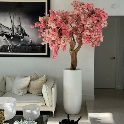 mate blanco st. tropez jarrón con personalizado rosa cerezo flor