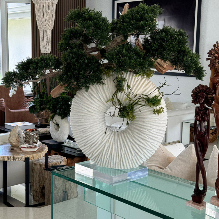 grande eternidad jarrón con cascada bonsái y madera-a-la-deriva