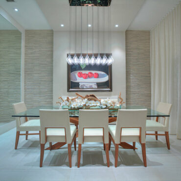 48″ Casa Moderna vidrio plato jardinera con blanco orquídeas