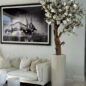 brillante beige st. tropez jardinera con personalizado hecho magnolia árbol