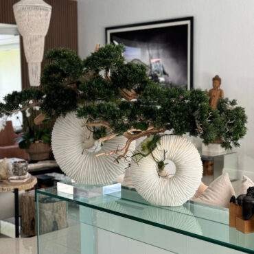 grande eternidad jarrón con colgante bonsái árbol y madera-a-la-deriva