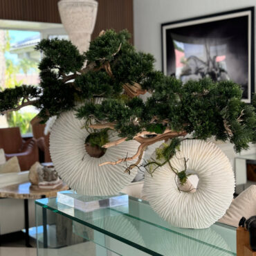 grande eternidad jarrón con colgante bonsái árbol y madera-a-la-deriva