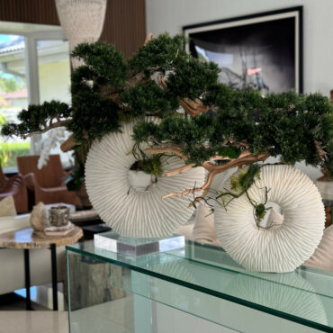 mediano eternidad jarrón con colgante bonsái árbol y madera-a-la-deriva