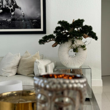 grande eternidad jarrón con colgante bonsái árbol y madera-a-la-deriva