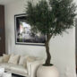 7′ olivo árbol en mate beige 30″ esférico jardinera