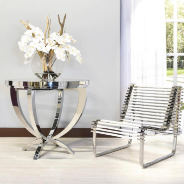 16″ luna jarrón con blanco orquídeas