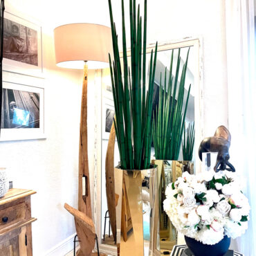 prisma octágono jardinera con serpiente hierba